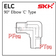 유압니플(STEEL, SUS) - 38. ELC : PF #5 유압엘보(90)