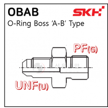 유압니플 - 45. OBAB : UNF #4 * PF 철오링니플 (오링별도)