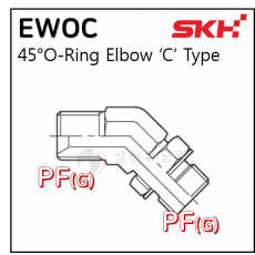 유압니플 - 49. EWOC : PF #5 * PF 철오링엘보(45) : 오링별도