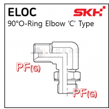 유압니플 - 52. ELOC : PF #5 * PF 철오링엘보(90) : 오링별도
