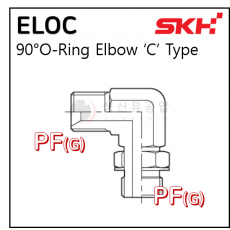 유압니플 - 52. ELOC : PF #5 * PF 철오링엘보(90) : 오링별도